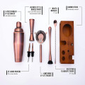 Hot selling 7 Pcs  copper bar tool set Cocktail Shaker Set with Rotating  Stand  ,Bartending Kit with variious bar tools